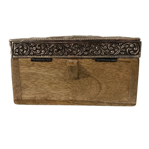 Wood And Metal Hamsa Decorative Box With Intricate Engraving - Picture 4 of 11